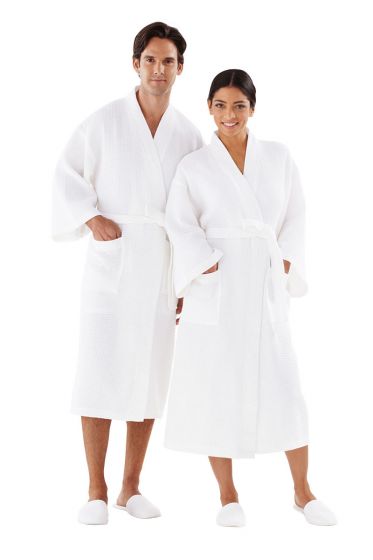 Royal Monogrammed Cotton Waffle Lined Dressing Gown White – The