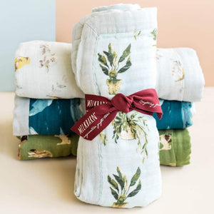 Milkbarn Organic Bamboo Lovey Three-Layer Muslin Blanket - The Monogram Shoppe