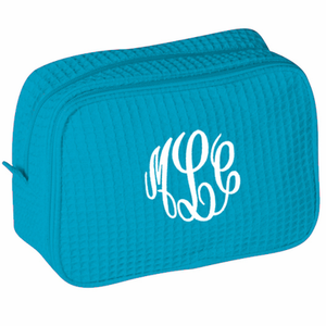 Waffle Weave Cosmetic Bag - The Monogram Shoppe