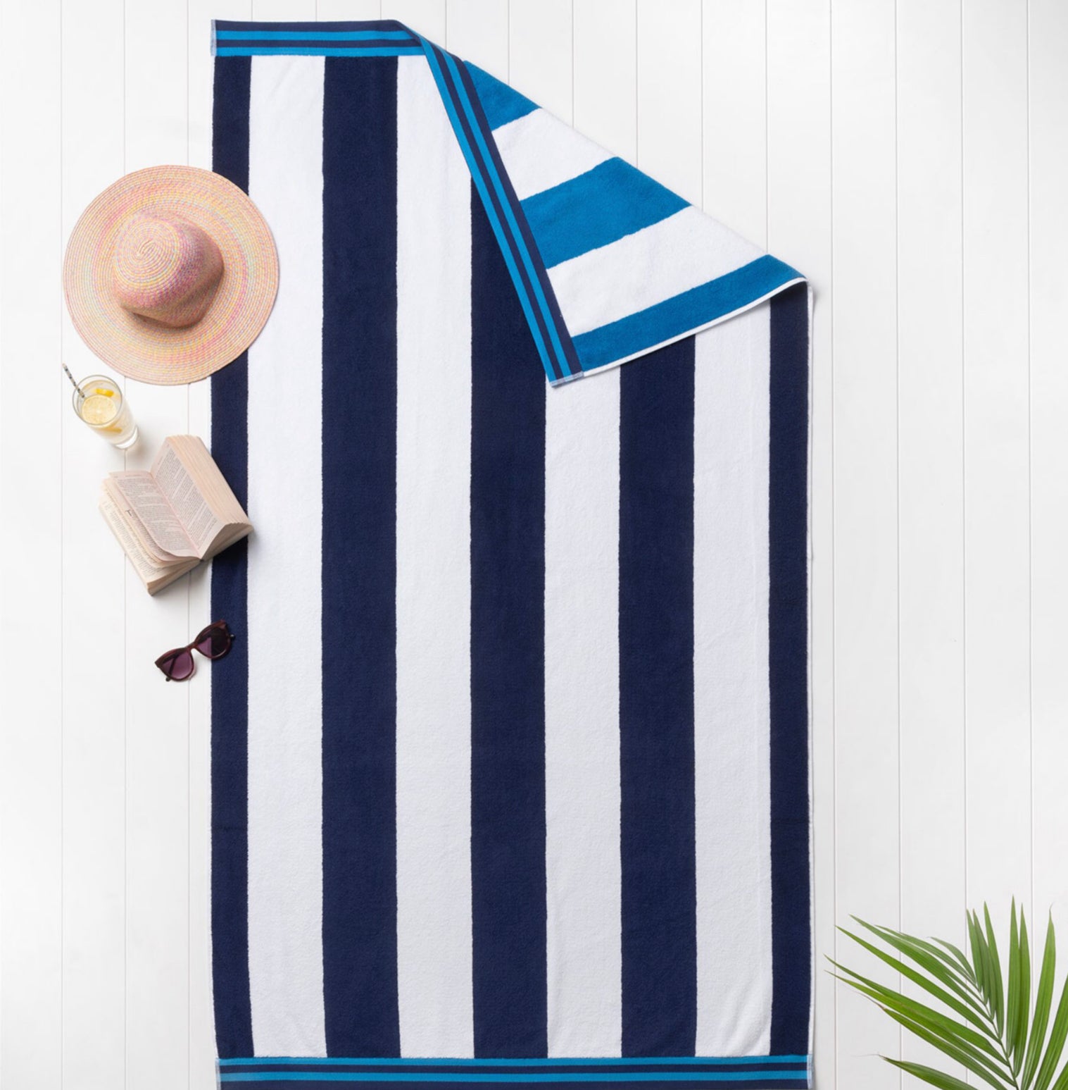 LV Blue Art Beach Towel by DG Design - Pixels