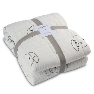 Lil' Pyar Gray Puppy Reversible Baby Quilt - The Monogram Shoppe