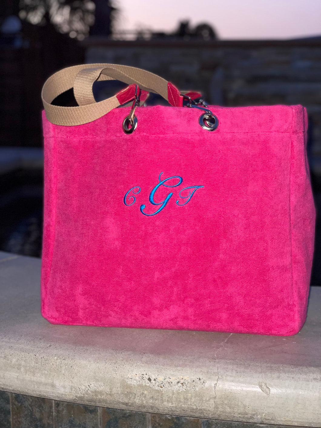 The Perfect Beach Terry Tote - The Monogram Shoppe